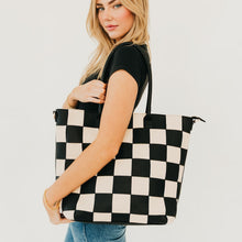 Load image into Gallery viewer, Courtney Checkered Tote