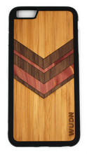 Load image into Gallery viewer, Slim Wooden Phone Case | Geometric Arrow Inlays
