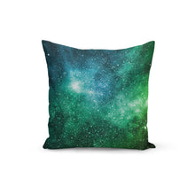 Load image into Gallery viewer, Blue Green Galaxy Pillow Cover