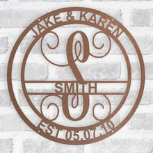 Load image into Gallery viewer, Circle Vine Full Name Monogram - Metal Wall