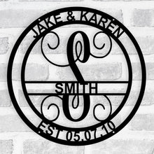 Load image into Gallery viewer, Circle Vine Full Name Monogram - Metal Wall