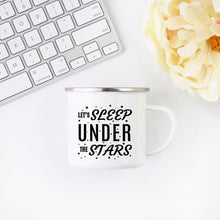 Load image into Gallery viewer, Camping Mug Enamel Mug Campfire Mug Let's Sleep