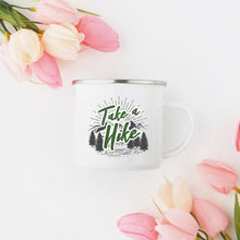 Load image into Gallery viewer, Hiking Gift for Hiker Enamel Mug Wanderlust