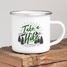 Load image into Gallery viewer, Hiking Gift for Hiker Enamel Mug Wanderlust