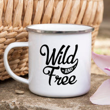 Load image into Gallery viewer, Camping Mug Enamel Mug Campfire Mug Wild and Free