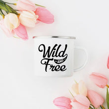 Load image into Gallery viewer, Camping Mug Enamel Mug Campfire Mug Wild and Free