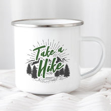 Load image into Gallery viewer, Hiking Gift for Hiker Enamel Mug Wanderlust