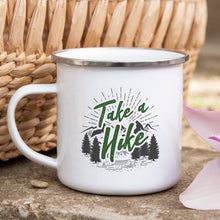 Load image into Gallery viewer, Hiking Gift for Hiker Enamel Mug Wanderlust