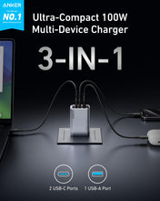Load image into Gallery viewer, Anker Prime Charger (100W, 3 Ports, GaN)
