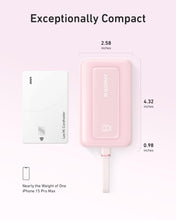 Load image into Gallery viewer, Anker Zolo Power Bank (10K, 30W) with a 5.4-inch (13.7 cm) built-in USB-C cable.
