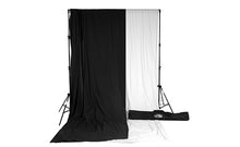 Load image into Gallery viewer, Savage Black &amp; White Solid Colored Muslin Backdrop Kit
