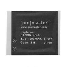 Load image into Gallery viewer, Promaster Canon NB-6L Li-ion battery
