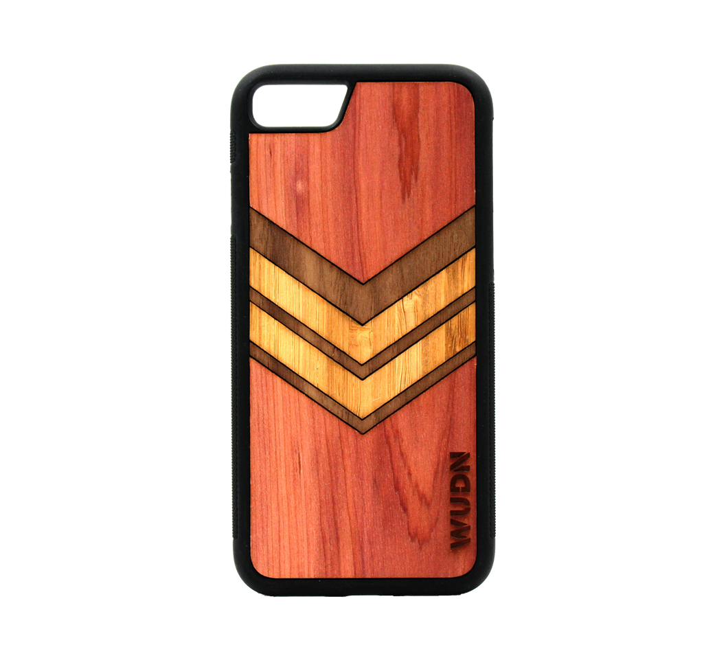 Slim Wooden Phone Case | Geometric Arrow Inlays