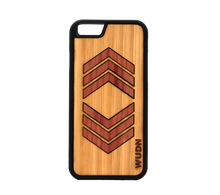Load image into Gallery viewer, Slim Wooden Phone Case | Geometric Arrow Inlays
