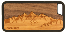 Load image into Gallery viewer, Slim Wooden Phone Case | Sawtooth Mountains Traveler
