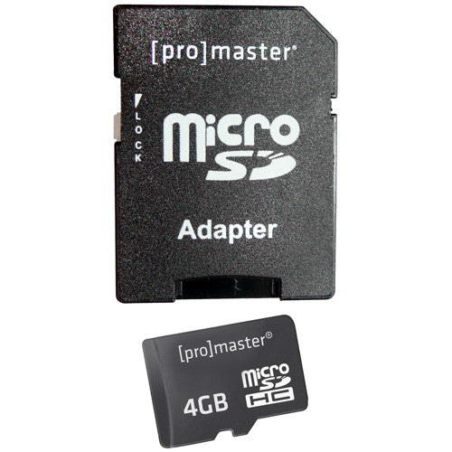 Promaster Performance microSD 4GB memory Card with SD Adapter