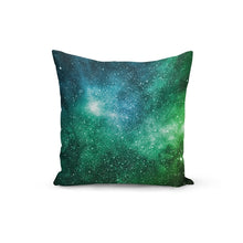 Load image into Gallery viewer, Blue Green Galaxy Pillow Cover
