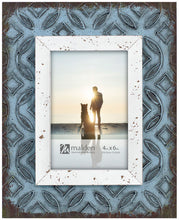 Load image into Gallery viewer, Malden Blue Distressed Metal Tile Frame
