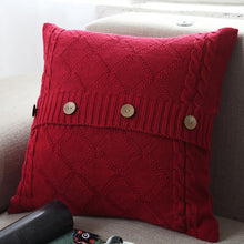 Load image into Gallery viewer, Knitting Button Fashion Throw Pillow Cases Cafe
