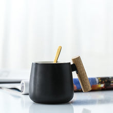 Load image into Gallery viewer, Short Coffee Mug with Wooden Handle
