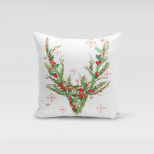 Load image into Gallery viewer, Reindeer Wreath Pillow Cover
