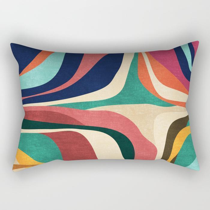 Abstract Contour Rectangle Pillow
