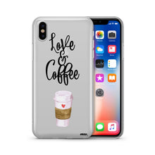 Load image into Gallery viewer, Love and Coffee - Clear TPU iPhone Case / Samsung Case Phone Cover
