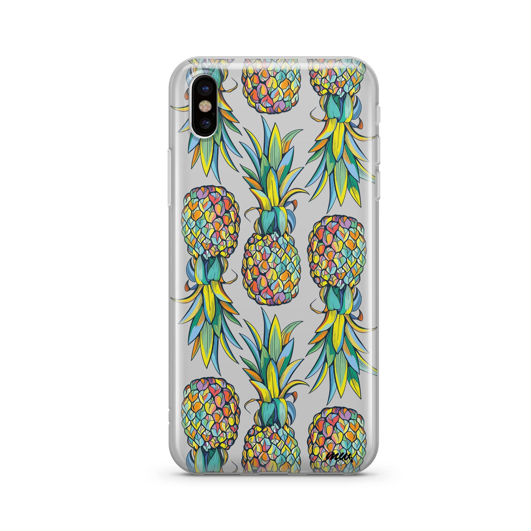 Hawaiian Pineapple iPhone & Samsung Clear Phone Case Cover