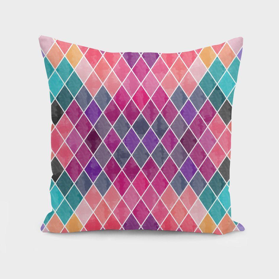 Watercolor Geometric Patterns II  Cushion/Pillow