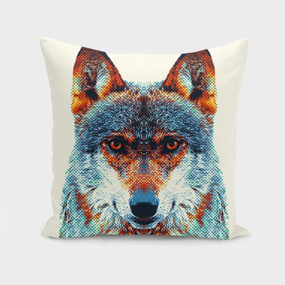 Wolf - Colorful Animals  Cushion/Pillow